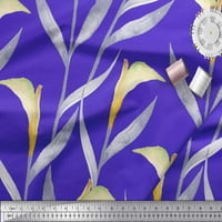 Soimoi Blue Rayon tkanina napušta akvarel tiskanog tkanine širine