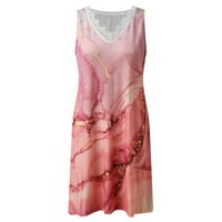 Ljetne haljine za žene cvjetne tiskane bez rukava elegantne večernje čipke V izrez Hladne ležerne haljine