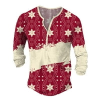 Košulje za muškarce modni povremeni pamučni božićni snježni stablo tiskane majice kratkih rukava za