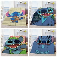 Lilo & Stitch božićni flanel za krevet kauč dnevni boravak kauč na razvlačenje 3D tiskani crtani plišani pokrivač najbolji pokloni pokrivač za djecu za djecu za odrasle XL-150 *
