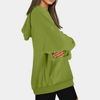 Duksevi za žene s kapuljačom dugih rukava Bluze Modni pulover na čvrstom gumbu sa džepom Regularni fit tees vrhovi hip pada Y2K odjeća modna odjeća