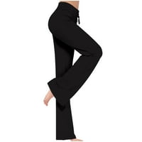 Žene široke noge joga hlače Stretch High Squik navlaka za crkvene tamke Comfy Work Work Hlače Ležerne