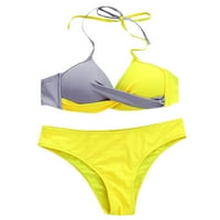 Ženski podstavljeni push-up grudnjak bikini set kupaći kostim kupaći kostimi kupaći kostimi kupaći kostimi tankinis set sive m