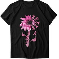 FESFESFES ženska tiskana majica za prevenciju raka dojke kratki rukav Tee The casual kratki rukav na