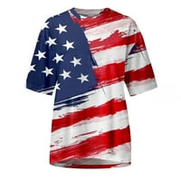 Američki zastava T majice za muškarce SAD Patriotic Short Sleevetreet vojnik Patriotske print Stars