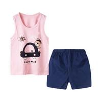 Dječje djevojke dječake za spavanje majice bez rukava kratke hlače Pajemma Lounge odjeća PJ Pink 140