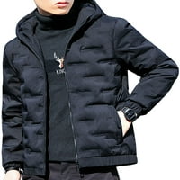 NIUER muški kaput dugih rukava s dugim rukavima od kaputa od pune boje Odjeća za poslovne kapute s kapuljačom