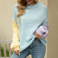 Ženske patchwork modne ličnosti pletene džemper za vrat iz vrata Yutnsbel