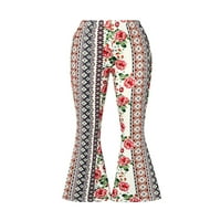 Thaisu ženske hlače visoke struke, casual party ulice proljeće ravne retro cvjetne print pantalone
