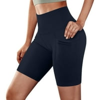 LisingTool Yoga kratke hlače Ženske džepove za trening High Squak Yoga trčanje Trgomen Hlače Kontrolne