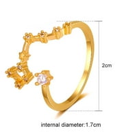 SIMU nehrđajući čelični prstenovi za muškarce Zlatni cirkon zvoni za žene OpenWork Design Open Prsten