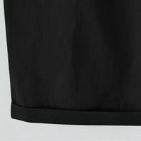 OKBOP Atletski kratke hlače za žene Ljeto Kratki tiskani uski uski džep visokog struka Elastičnost Sport Pola kratke hlače Spande hlače crna m