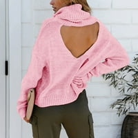 Hodadles New Fashion Ženski jesenski džembožni klirens - pulover Labava jedina boja ružičasta MINE m