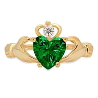 1.06ct srce zelena simulirana smaragd 18k žuta zlatna godišnjica Angažovanje obloge Veličina prstena