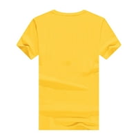 LeylayRay Wemens Tops Unise majica Štampano uzorak Ležerne prilike Soild Boja kratkih rukava žuta m
