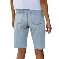 Durtebeua Ripped Traperice za žene presavijene u nevoljenim ljetnim kratkim kratkim hlačama sa džepovima