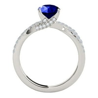 Mauli dragulji za angažovanje prstenova za žene 1. Carat Halo Tanzanite i dijamantski zaručnički prsten