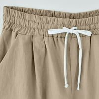 Žene atletske kratke hlače Ljeto pamučno posteljina džepova Lounge znojne kratke hlače dame vježbanje