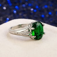 SKPBlutn prstenovi za žene Girls Diamond Green Cirkonijski nakit angažirani prsten pokloni