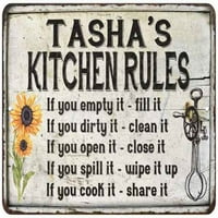 Tasha's Kuhinjska pravila Chic Sign Vintage Decor Metal Sign 112180032461