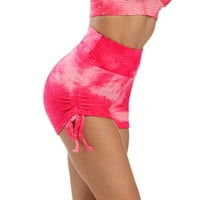 Ženski višak struka Tie-dye Bubble Crckstring Fitness Sportske kratke hlače Yoga Tri četvrtine hlača