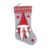 Božićne čarape sa slatkim 3D plišanim švedskim gnome xmas čarape za kamin koji vise božićne ukrase i