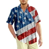 Košulje Sretna Dan nezavisnosti, Muške košulje 3D Print Street Casual Kratki rukav Smiješni pokloni