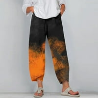 Meuva Udobne pantalone za žene široke noge Capris ženske ljetne obrezive hlače plaže elastične struke vrećaste gaćice