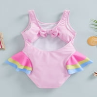 Peyakidsaa Kid Baby Girls kupaći kostimi bez rukava Swan Print Ljeto Plaža Ruffle Bodysuit kupaći kostimi