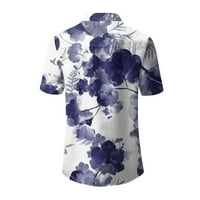 Blousess Sksloeeeeeev za žene Business Casual Retro cvjetovi košulje za košulje do dolje V majice kratkih