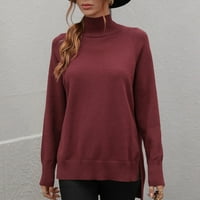 Lenago ženski džemper plus veličina Nova pukotina punog boja turtleneck džemper žene na klirensu