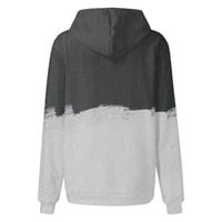 Tvoji vrhovi s dugim rukavima Himeway Must-haud zimske vrhove Žene modne labave casual svakodnevno dugih rukava gradijent patchwork top bijeli m