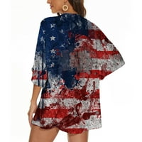 Ženski kardigani Lagana ljetna ženska modna američka zastava za plažu od plaža kardigan labava majica