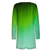 Bluze za žene Dressy Casual Button Dugi rukavac Kardigan za odmor Cvjetni kardigan za žene Green M