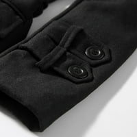 SNGXGN kaputi za muškarce Topli vjetrovitni kaput muški kaput, crni, veličine 3xl