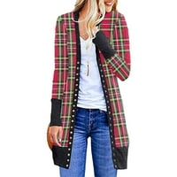 Yubatuo Womens Cardigan ženski božićni dugi rukav s prednjim kardiganom tiskanim gornjim laganim jaknom kardigan za žene Multicolor 3xl