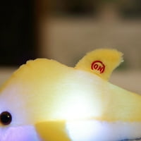 17.5 '' LED plišana dolfina igračka punjena životinjska svjetlost slatka disketa morski zimski pokloni za ukrašavanje festivali rođendani dječje djevojke pokloni, žuti