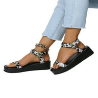 Eloshman žene prozračne otvorene cipele za cipele Ljeto Comfy Magic Trape Retro platforma Sandal