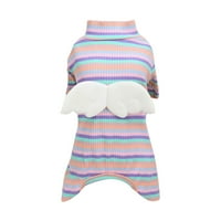 Heiheiup PET Warm Rainbow Dekorativni džemper za odmor štenad džemper za pse za kućne ljubimce s povodljivim prstenom