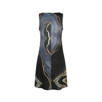 Ljetne haljine za žene plus veličine bez rukava cvjetni uzorak Okrugli vrat Maxi Backless Loop Fit Y2K