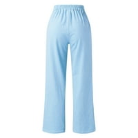 Voncos All Clearence Ženske hlače - labave hlače sa širokim nogama Pamučne pantalone ravne hlače Ležerne hlače Ružičasta L