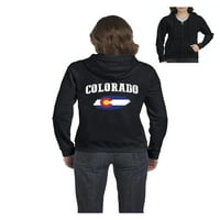 MMF - Ženska dukserica pulover sa punim zip, do žena veličine 3xl - Colorado zastava