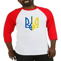 Cafepress - Stojim sa ukrajinskim zastavama za zastavu Baseball Jersey - pamučni bejzbol dres, majica za rukave Raglan