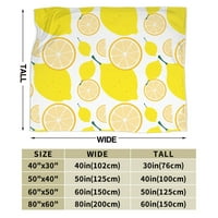 Douzhe Ultra-Soft Micro Fleece lagana flanela pokrivač, žuti limunski voćni krikovi Ispišite ugodno