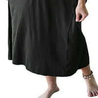 Ženska rukavica bez rukava Y2K duga haljina okrugla vrat Maxi haljina od pune boje za Beach Streetwear