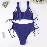 Guvpev Fashion Women Sexy Backless Temperament Beachward Beach Split Bakini kupaći kostim - plavi XXXL