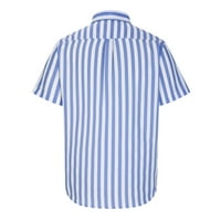 Kukoosong Muške majice kratkih rukava Ležerne prilike moderne ljetne muškarce Modni casual tipke Stripe