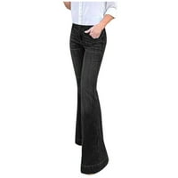 Hlače za žene Dressy Ležerne duljine široke tanke traperice na struku Stretch Hight traper traperice Jeans pantalone