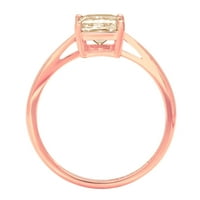 2.0ct smaragdni rez smeđi prirodni morgatit 18K ružičasti ružičasto zlato graviranje izjava godišnjica Angažovanost vjenčanja SOLITAIRE Veličina prstena 5,5