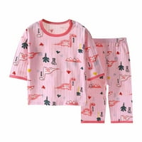 Pejock novorođene dječje dječje djevojke dječaci pidžamas setovi djece tinejdžeri ljetni casual četvrt rukava casual salon tanka klimatizirana set odjeće, 5-6 godina